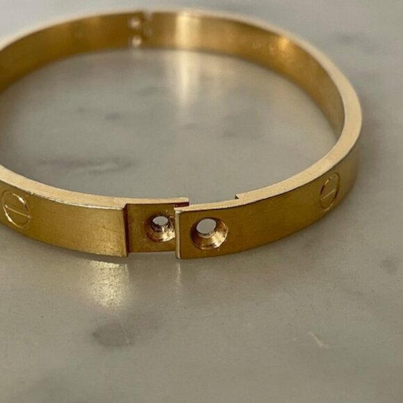 CHARLES REVSON Love Bracelet by Aldo Cipullo 1970 Gold Elecroplate - Picture 7 of 17